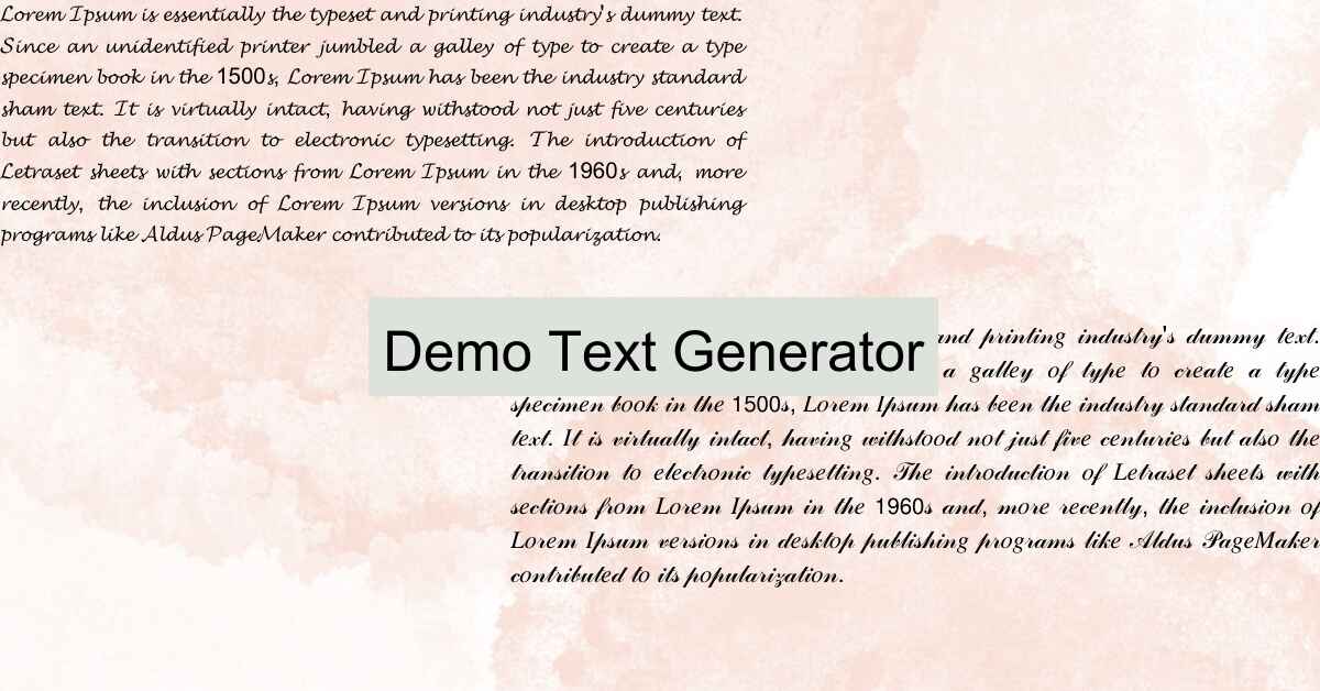 Demo Text Generator