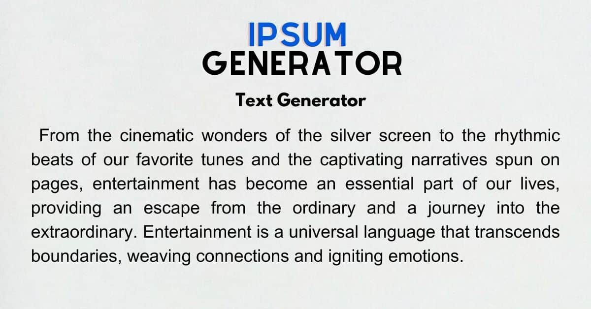 Ipsum Generators