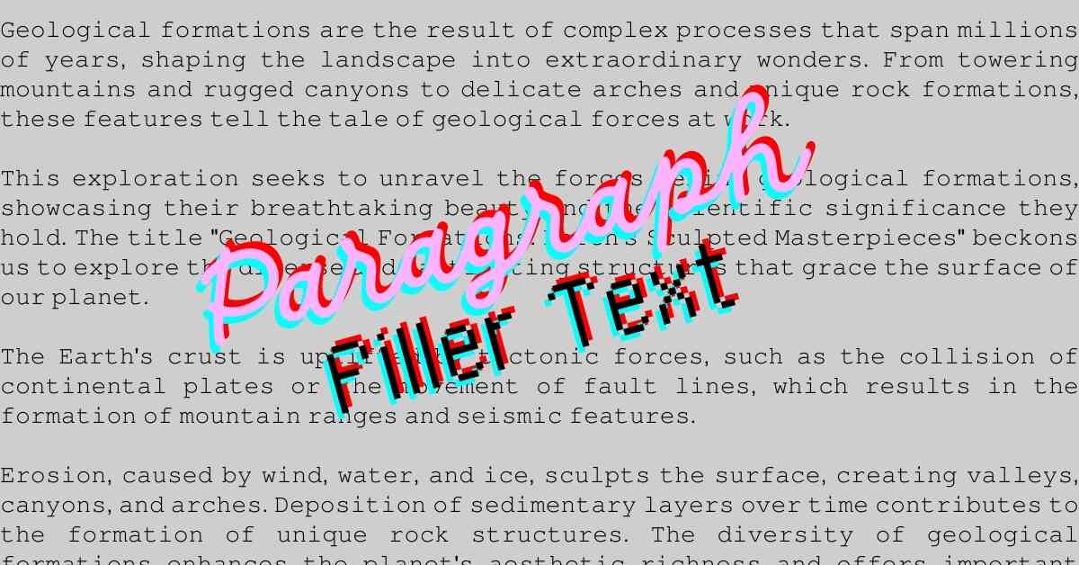 Paragraph Filler Text