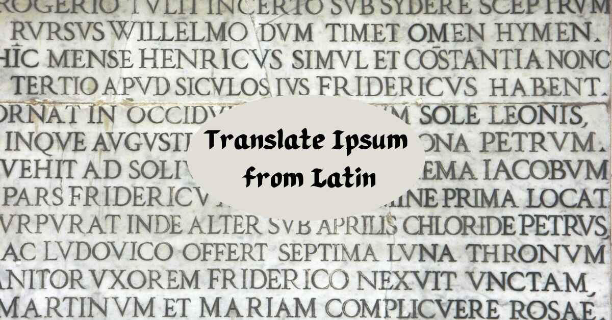 Translate Ipsum from Latin