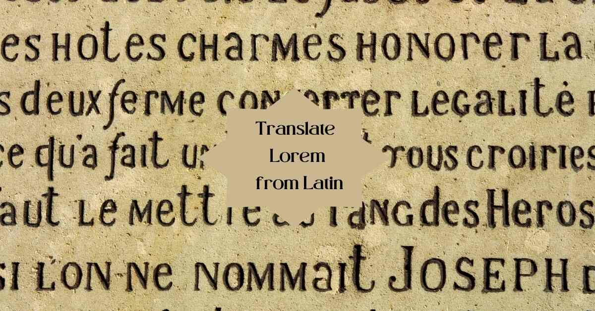 Translate Lorem from Latin