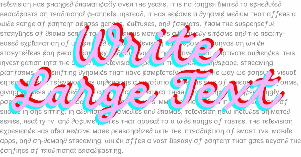 Write Large Text - Lipsum Hub