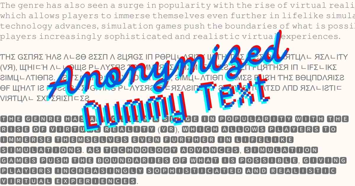 Anonymized Dummy Text