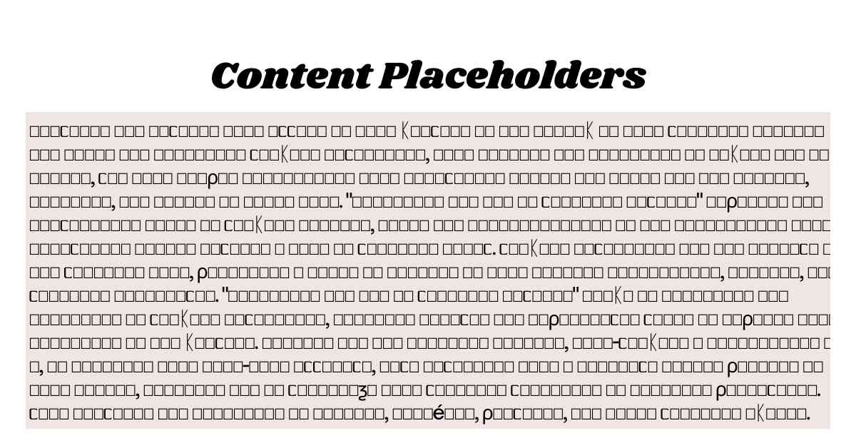 Content Placeholders