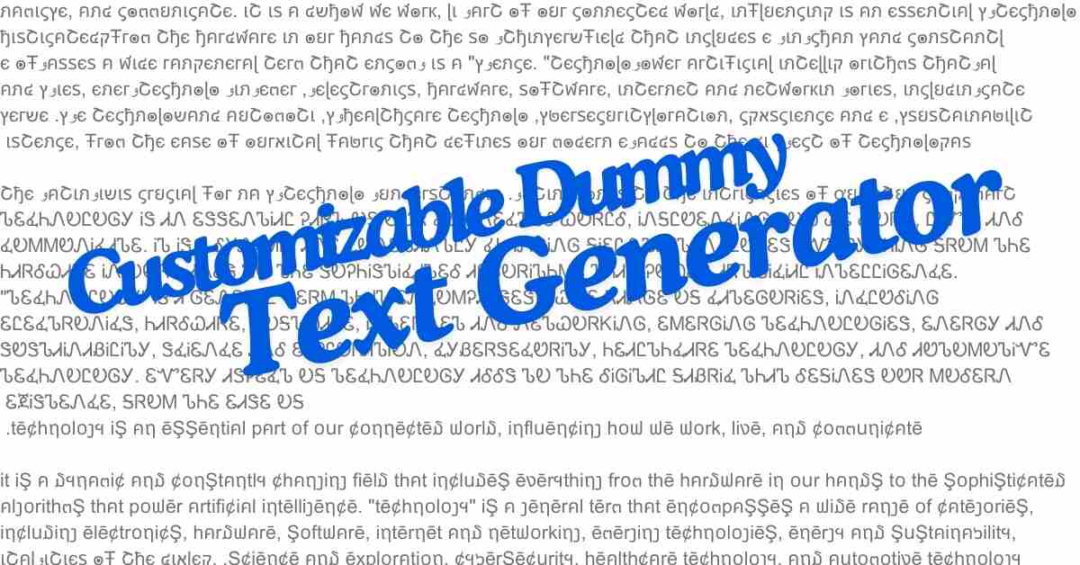 Customizable Dummy Text Generator