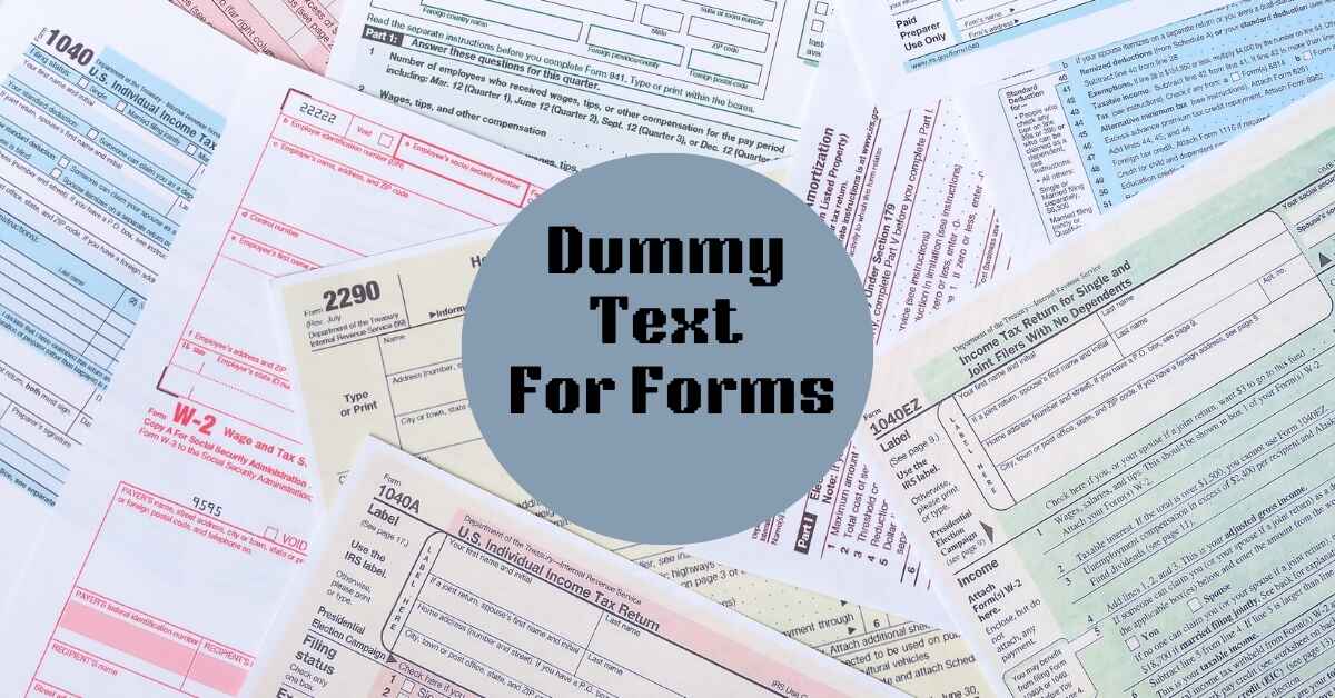 Dummy Text For Forms