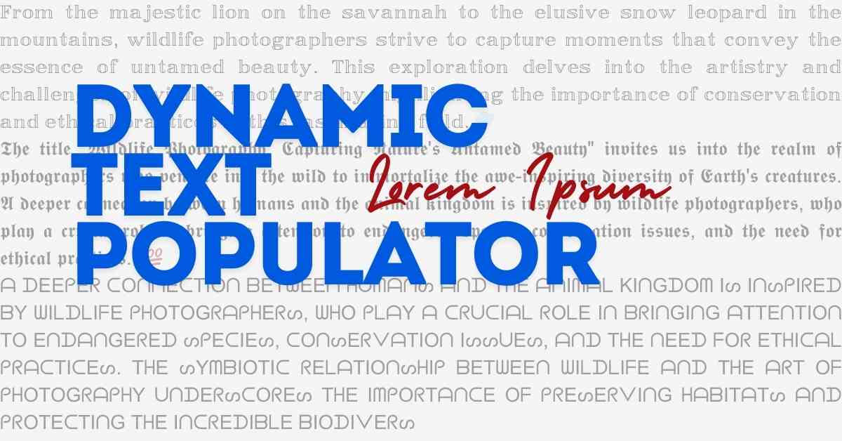 Dynamic Text Populator