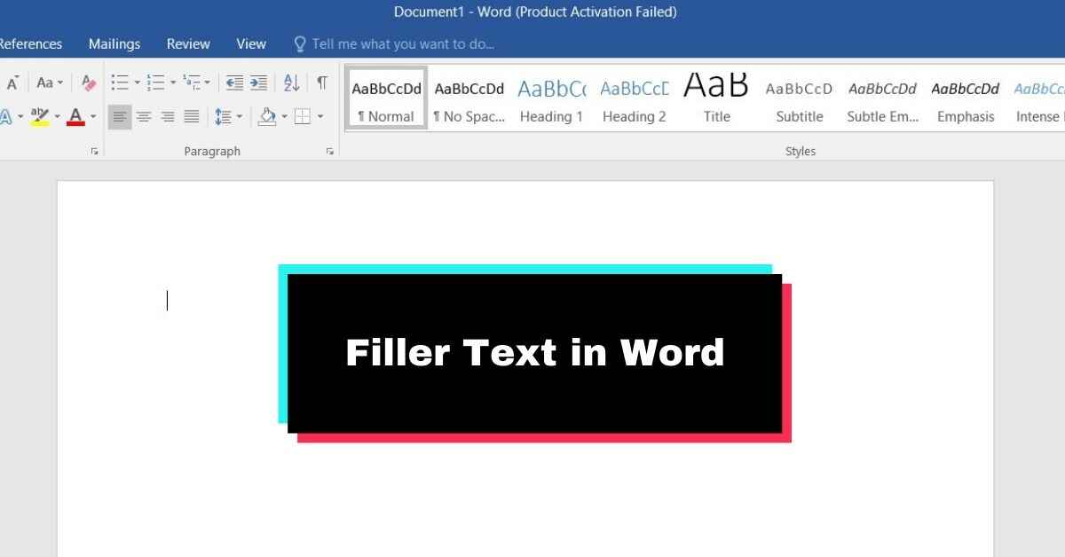 Filler Text in Word