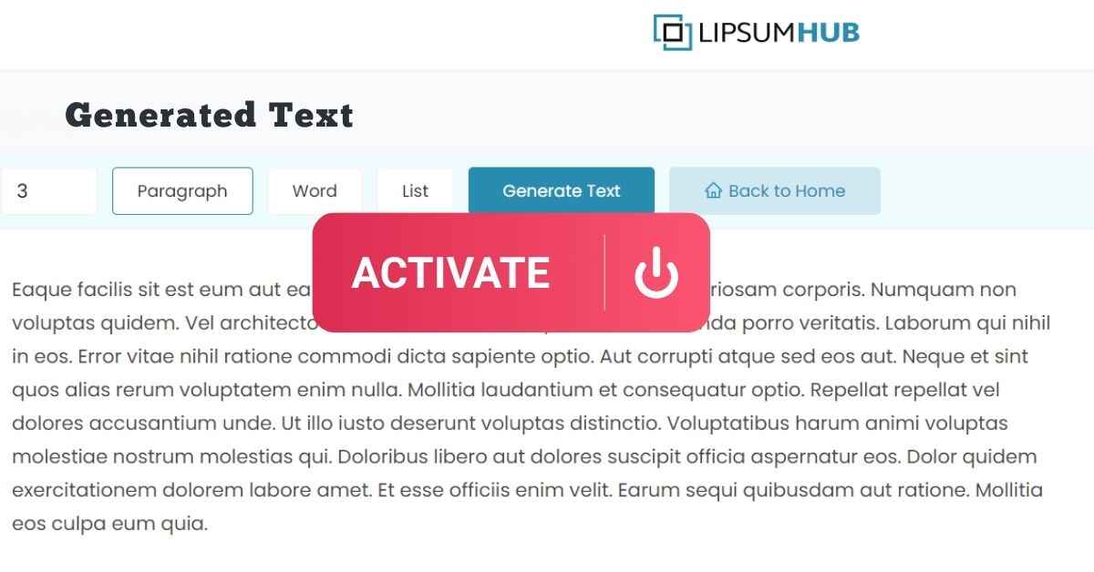 How Do I Activate Lorem Ipsum?