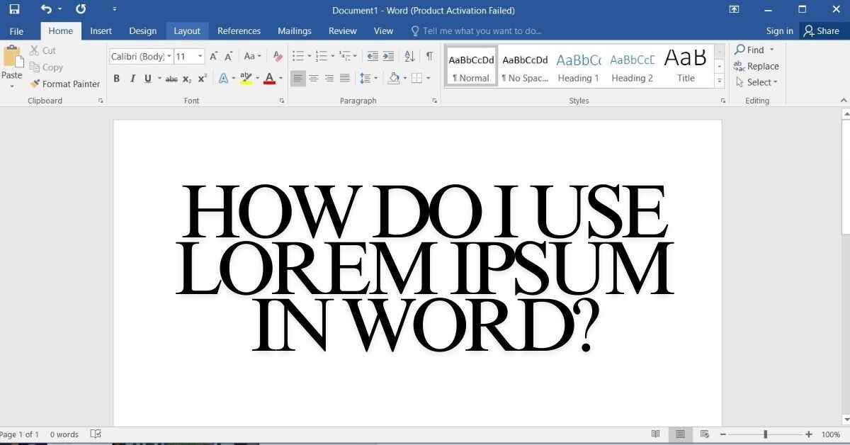 How Do You Use Lorem in Word?