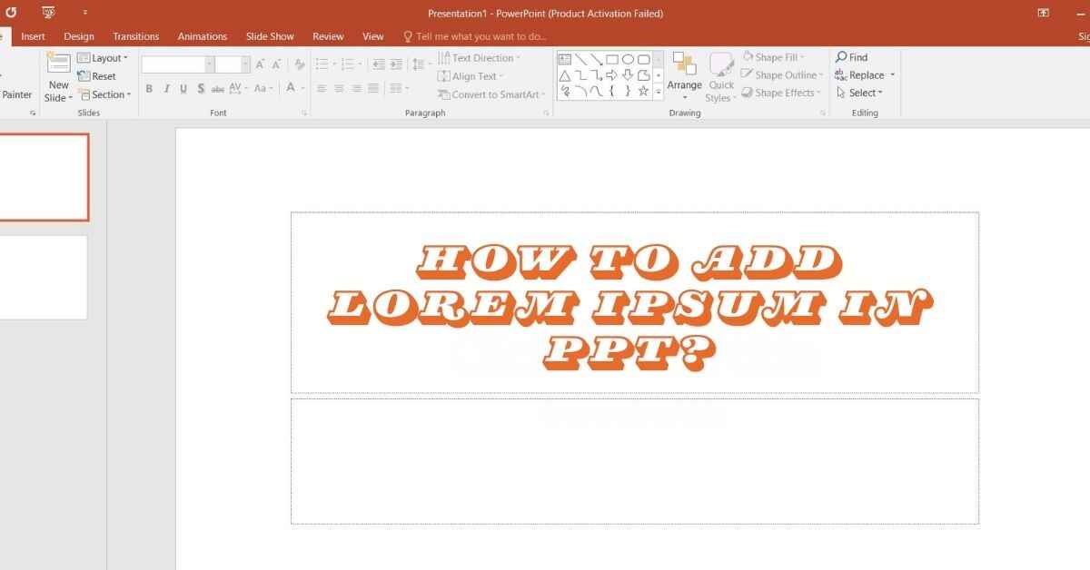 How to Add Lorem Ipsum in PPT?