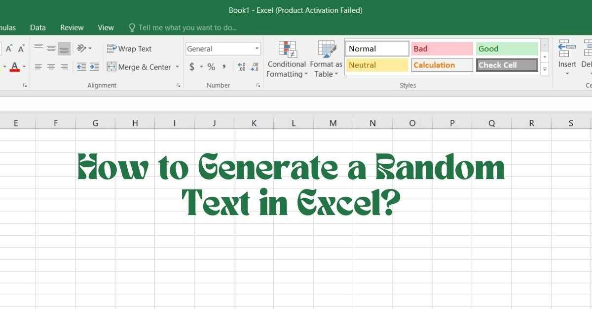 How to Generate a Random Text in Excel?