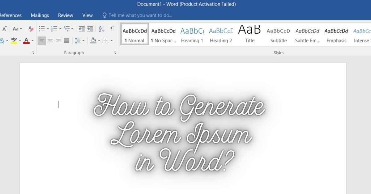 How to Generate Lorem Ipsum in Word