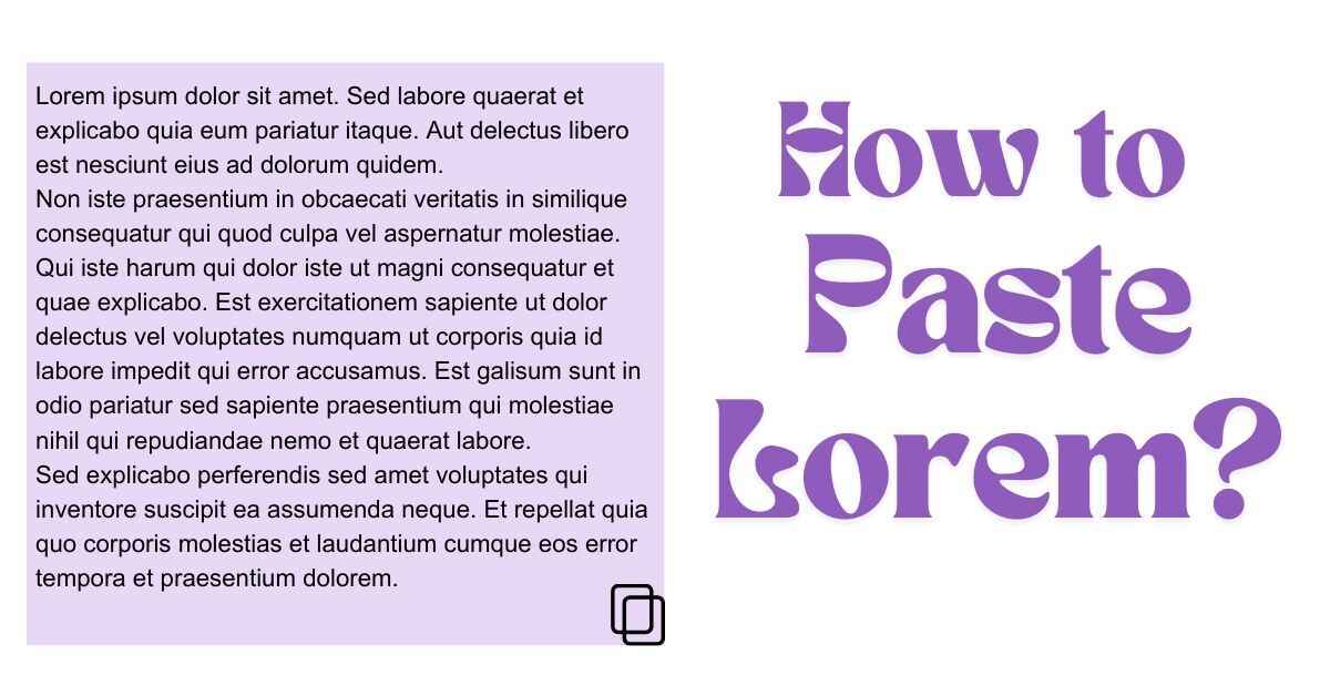 How to Paste Lorem Ipsum?