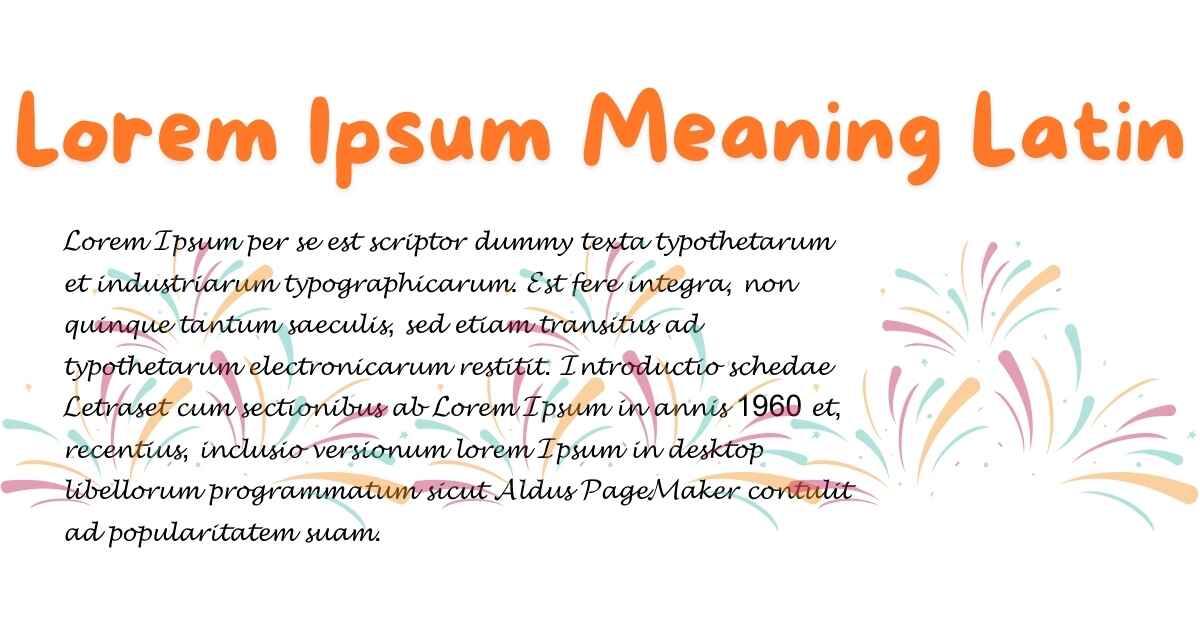 Lorem Ipsum Meaning Latin