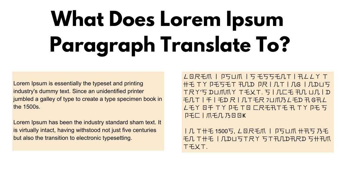 What Does Lorem Ipsum Paragraph Translate To