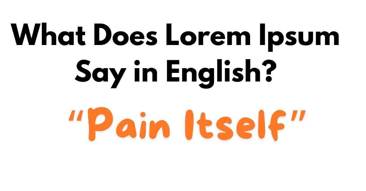 What Does Lorem Ipsum Say in English