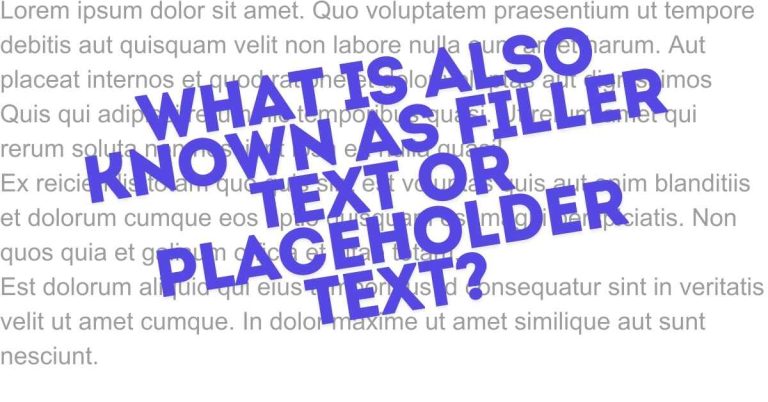 What Is Also Known as Filler Text or Placeholder Text? - Lipsum Hub