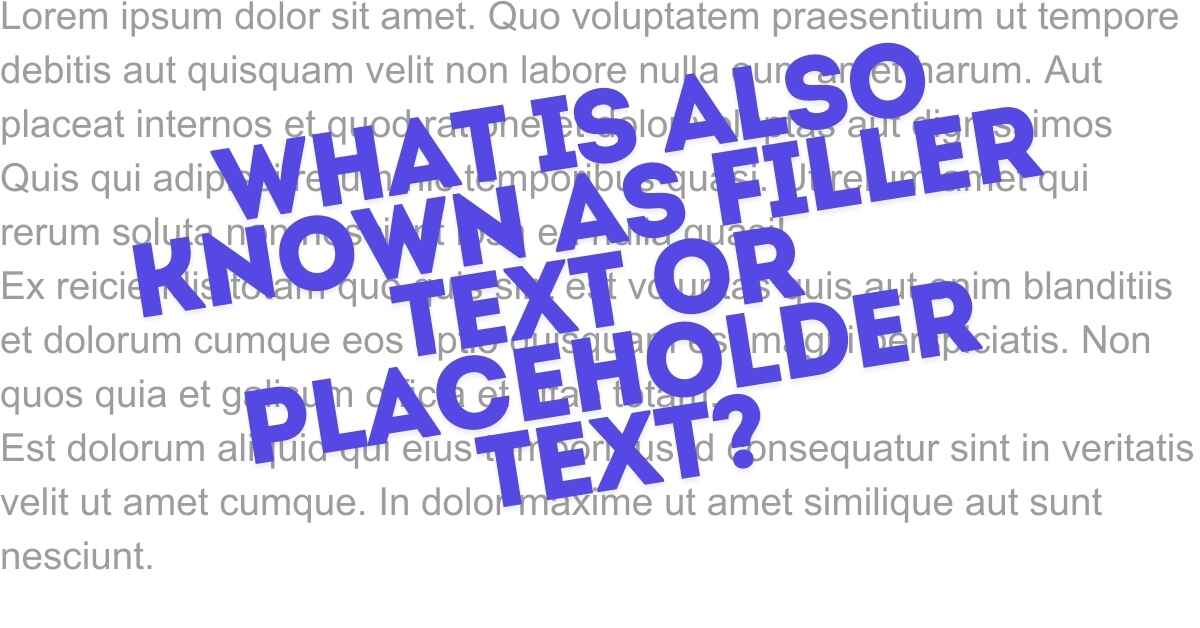 What Is Also Known as Filler Text or Placeholder Text