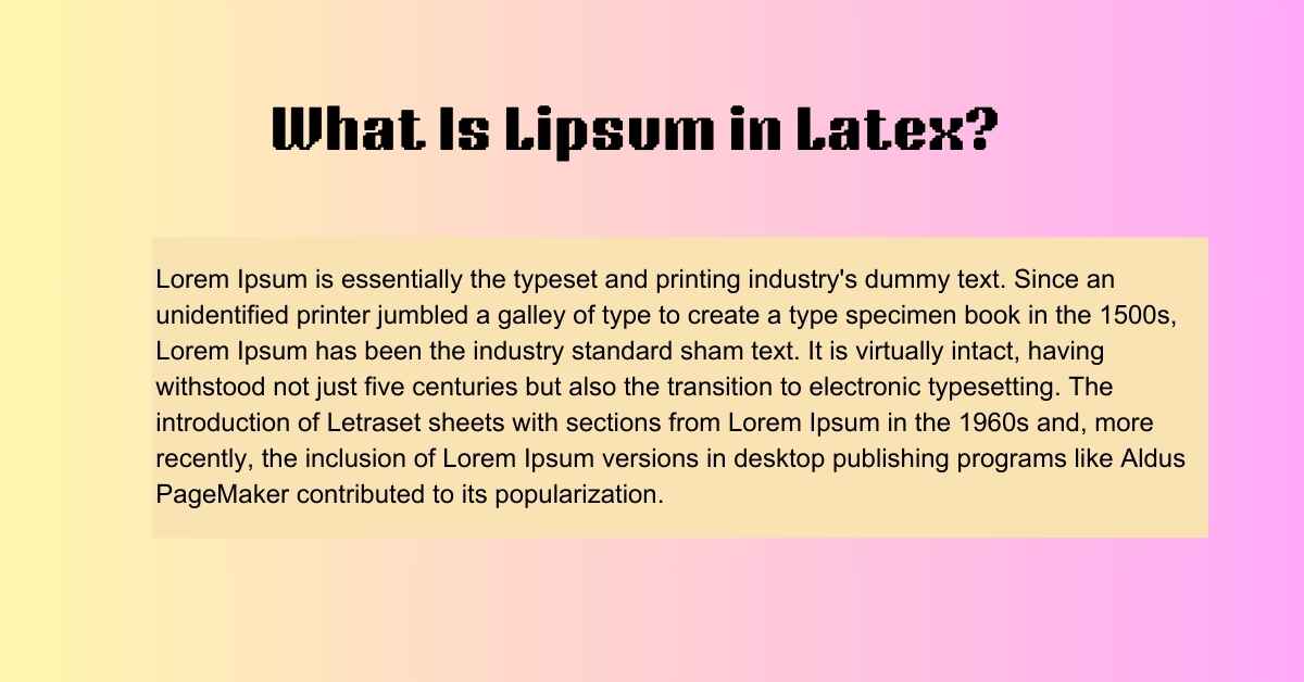 What Is Lipsum in Latex