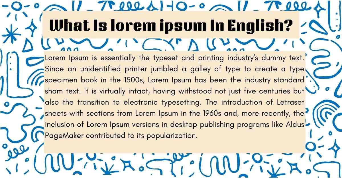 What Is Lorem Ipsum in English