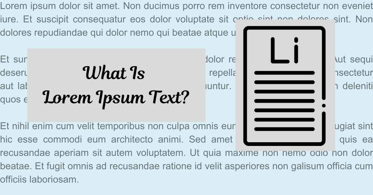 What is Lorem Ipsum Text?