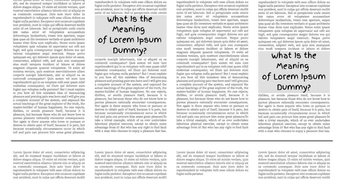 What Is the Meaning of Lorem Ipsum Dummy?