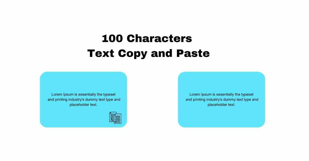 100 Characters Text Copy and Paste