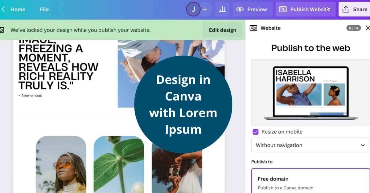 Design in Canva with Lorem Ipsum