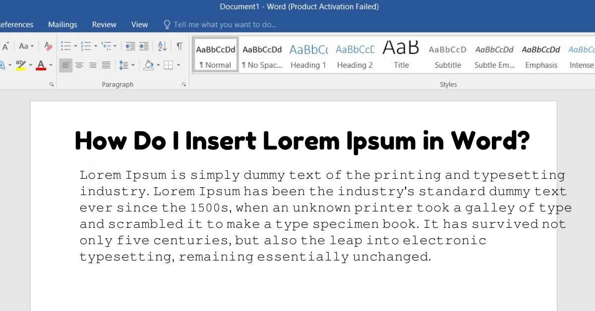 How Do I Insert Lorem Ipsum in Word?