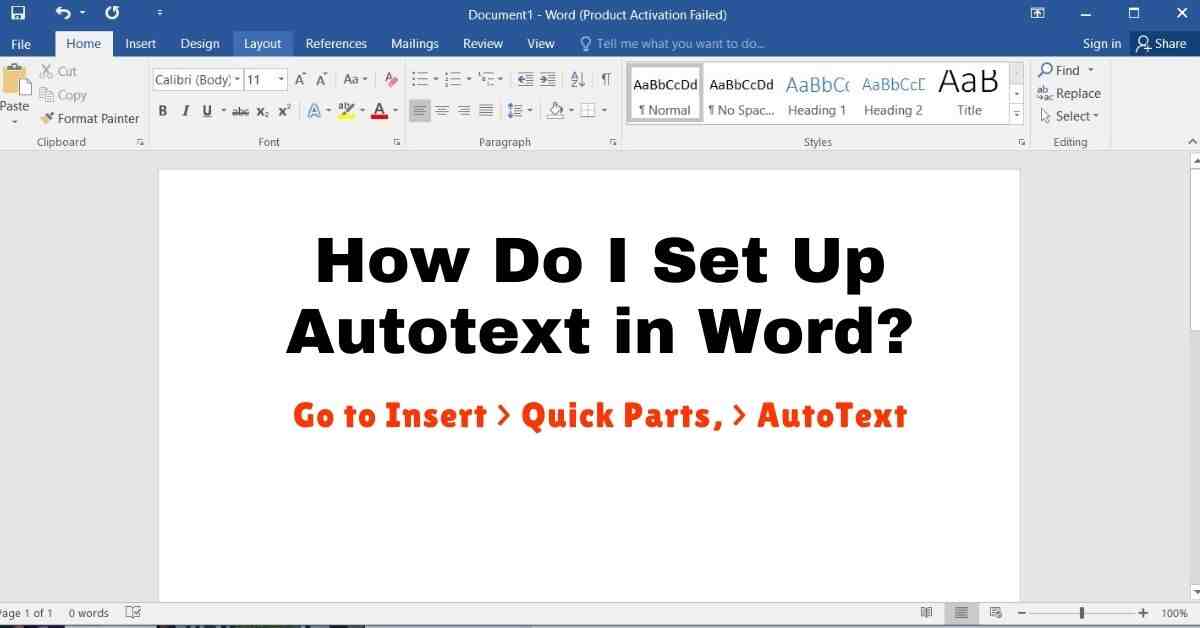 How Do I Set Up Autotext in Word?