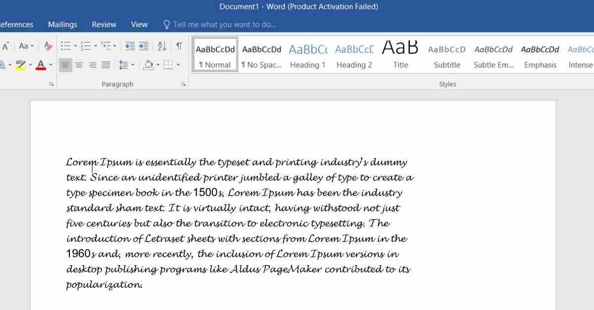 How Do You Demo Text in Word?