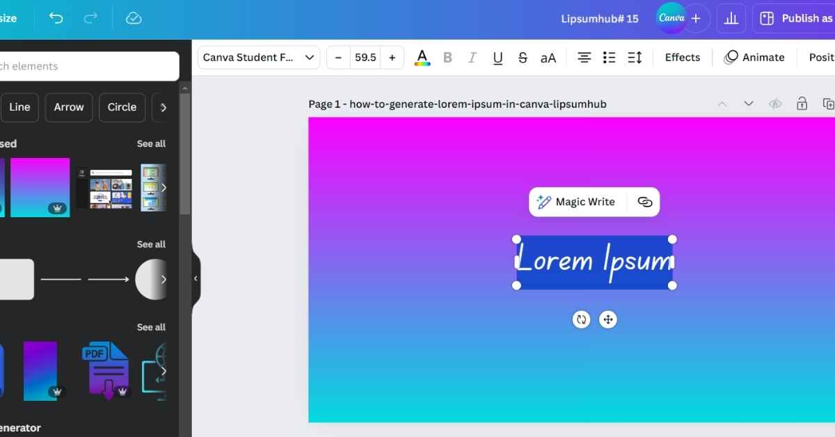 How to Generate Lorem Ipsum in Canva?