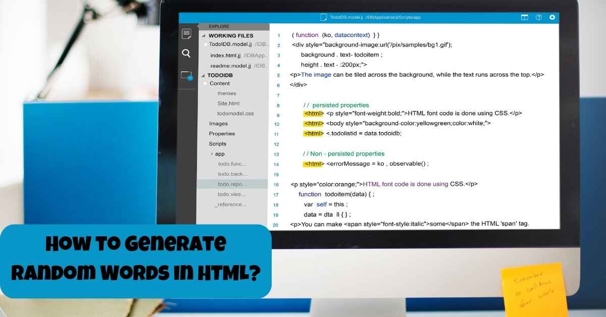 How To Generate Random Words in HTML?