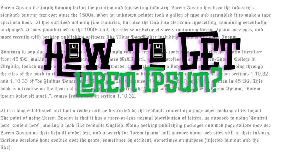 How to Get Lorem Ipsum?