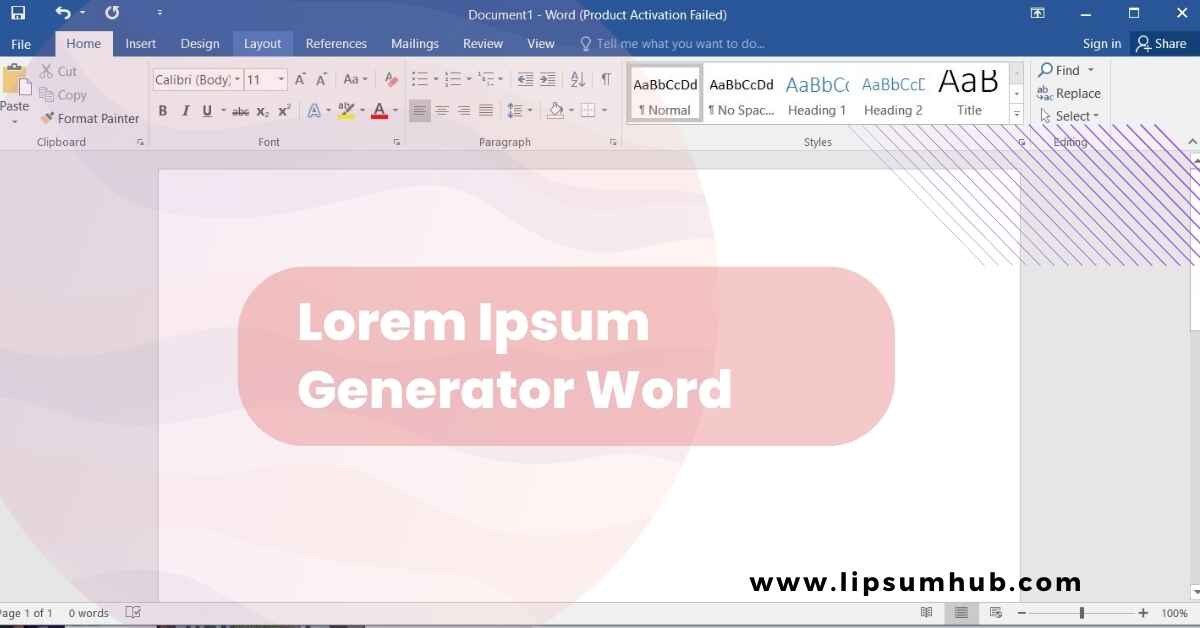 Lorem Ipsum Generator Word