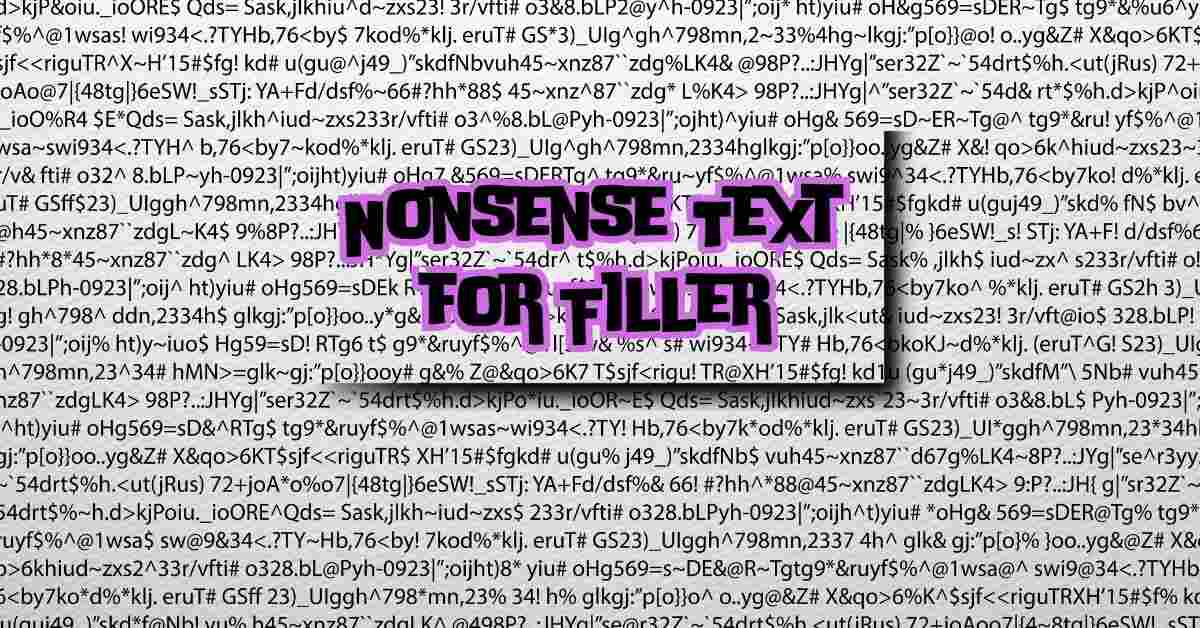 Nonsense Text for Filler