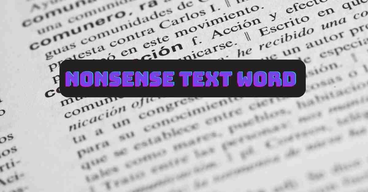 Nonsense Text Word