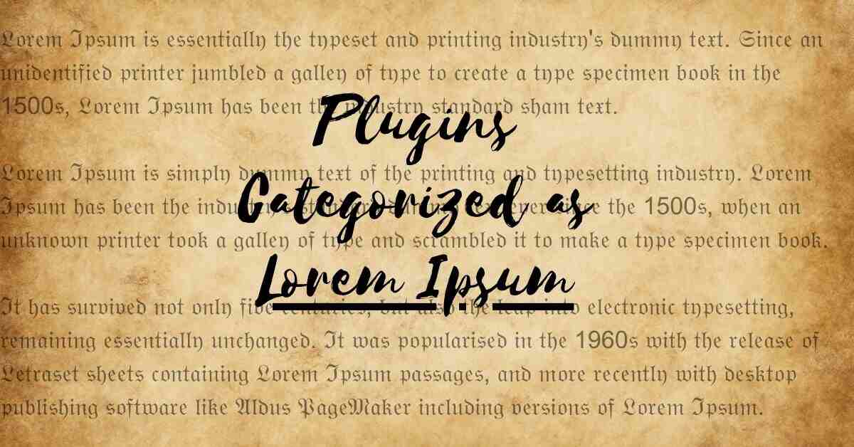 Plugins Categorized as Lorem Ipsum