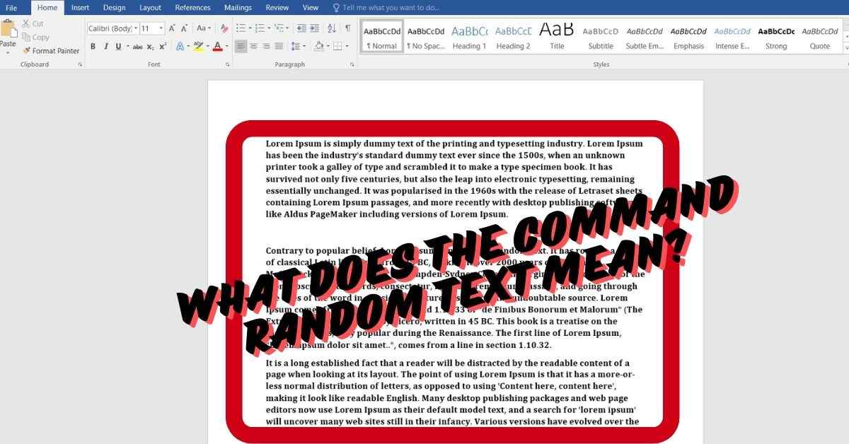 What Does the Command Random Text Mean?