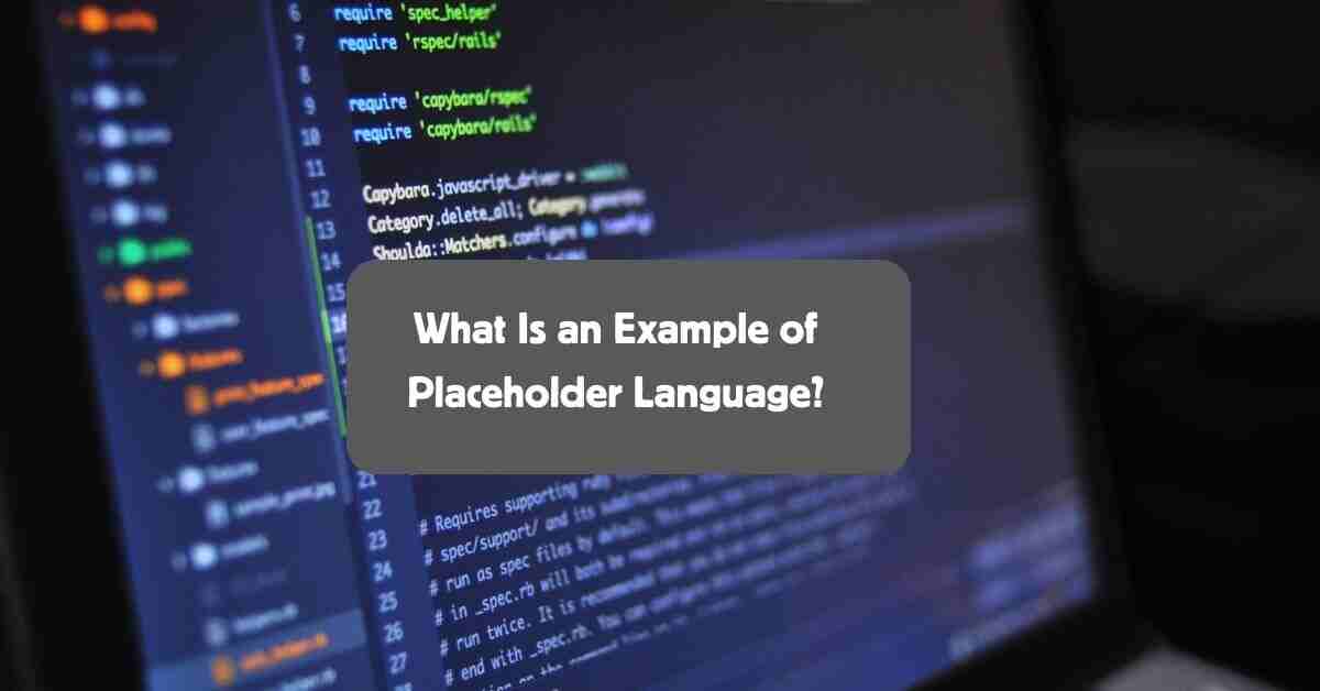 What Is an Example of Placeholder Language?