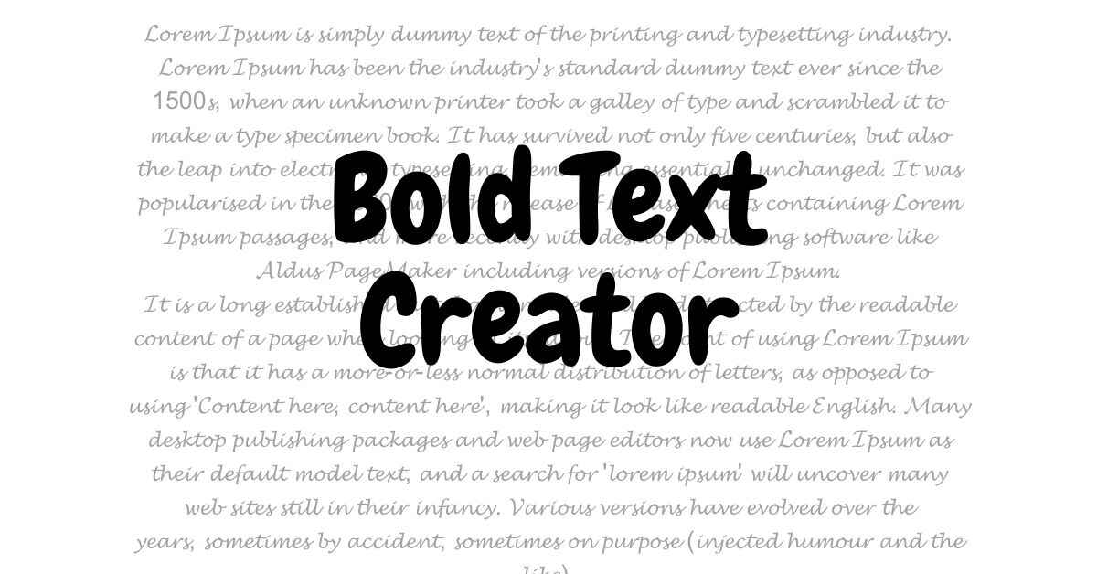 Bold Text Creator