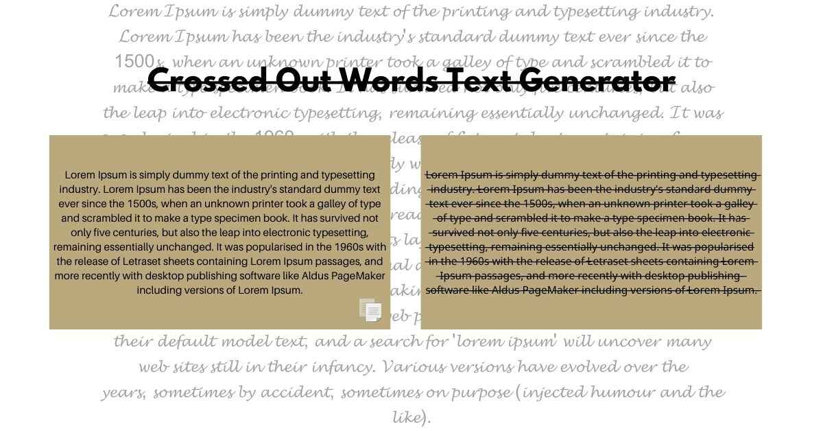 Crossed Out Words Text Generator