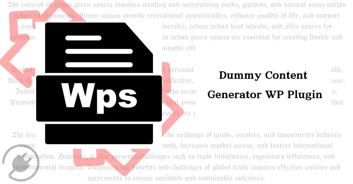 Dummy Content Generator Wp Plugin