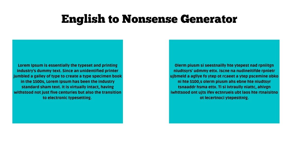 English to Nonsense Generator