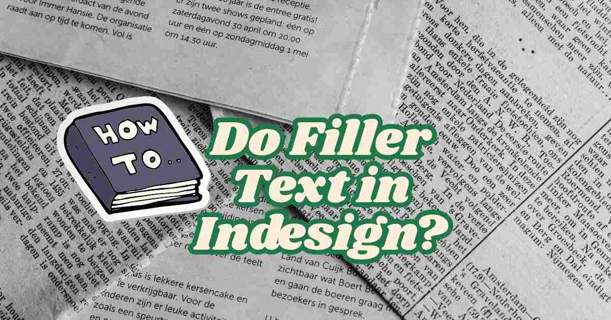 How To Do Filler Text in Indesign?