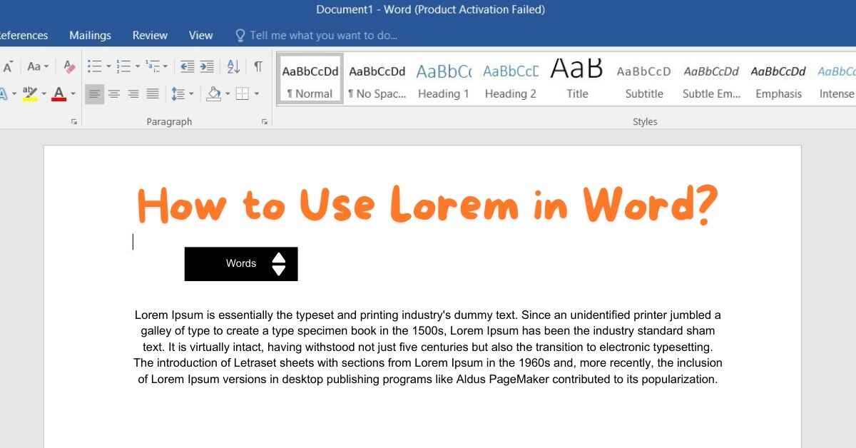 How to Use Lorem in Word?