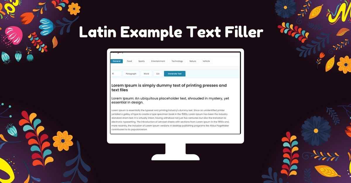 Latin Example Text Filler