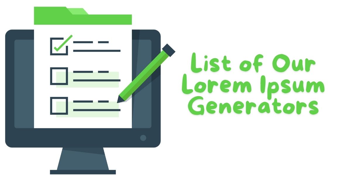 List of Our Lorem Ipsum Generators