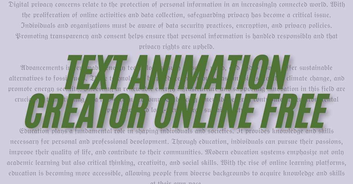 Text Animation Creator Online Free